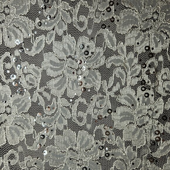 R&M Richards Womens 12 Sequin Lace Jacket Dress Set Sequins Silver Gray formal - Picture 12 of 16